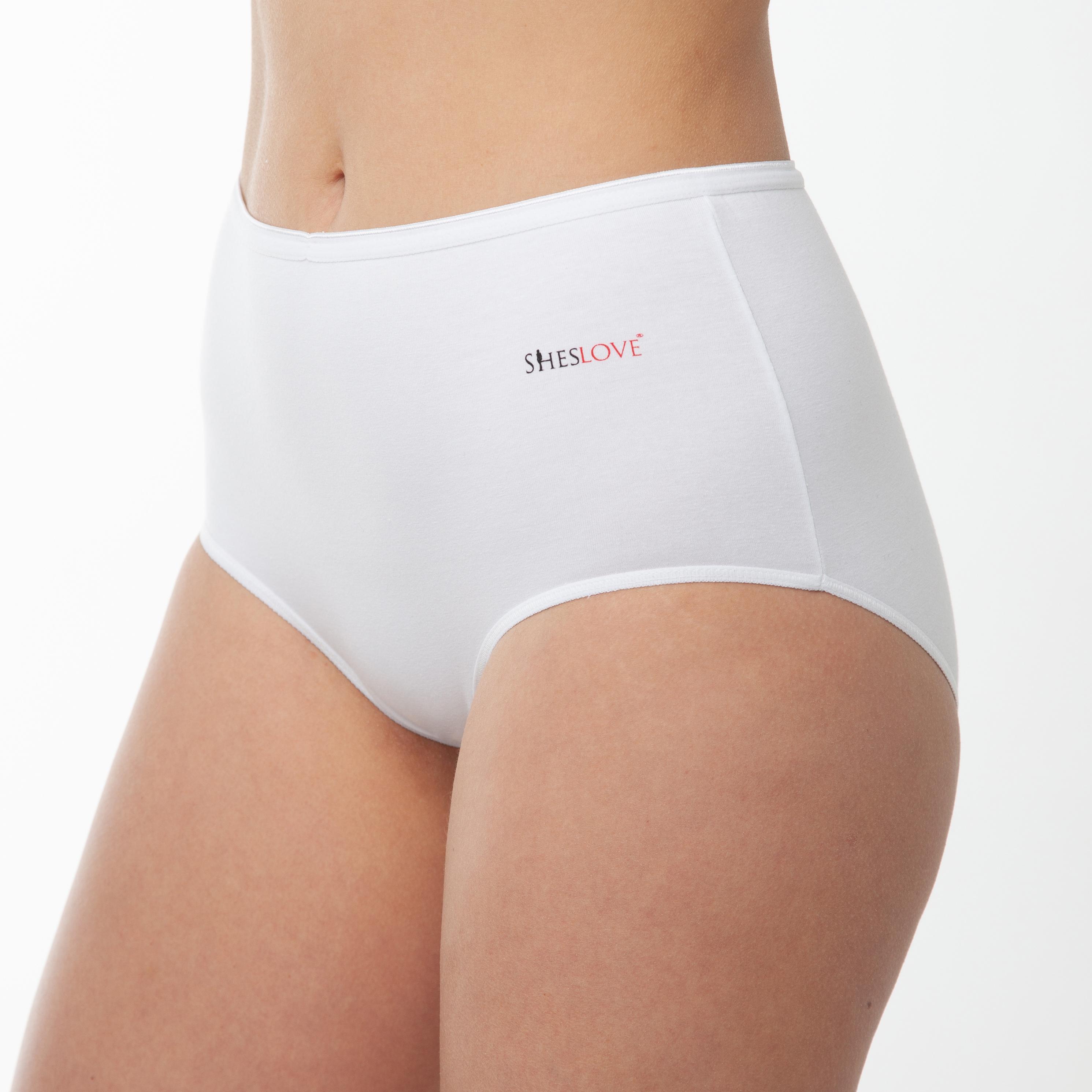 3,lü Beyaz Pamuklu Yüksek Bel Bato Külot